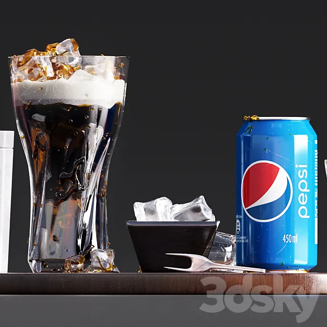 Pepsi set with french fries 3DSMax File