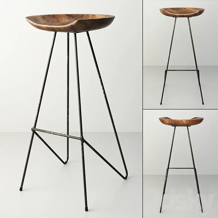 Perch Barstool 3DS Max
