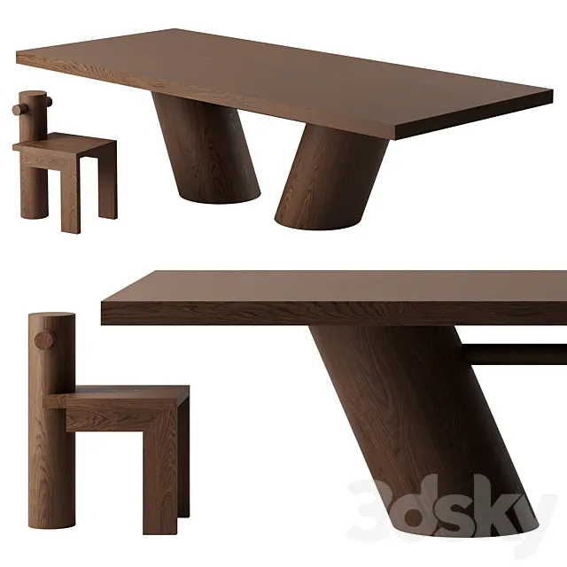 PERENNE TABLE and STOOL BY THOMAS MOISAN 3ds Max