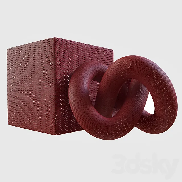 Perforated leather material 3DS Max Model