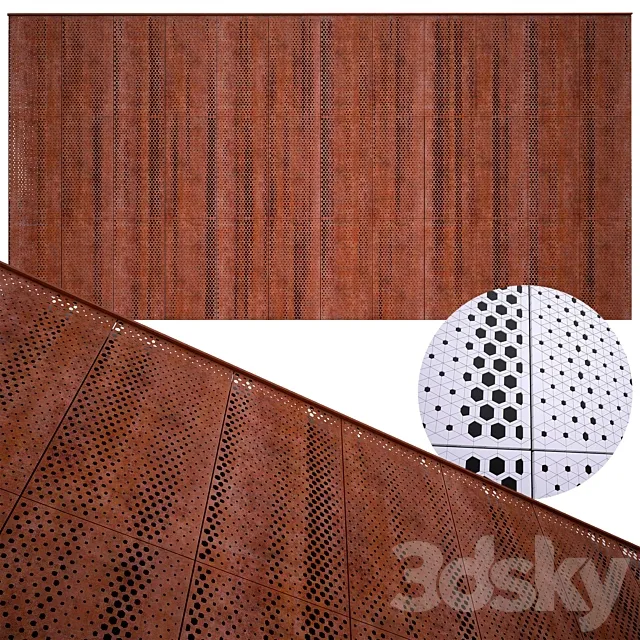 perforated metal panel N20 3DS Max Model