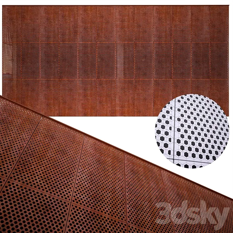 perforated metal panel N21 3DS Max