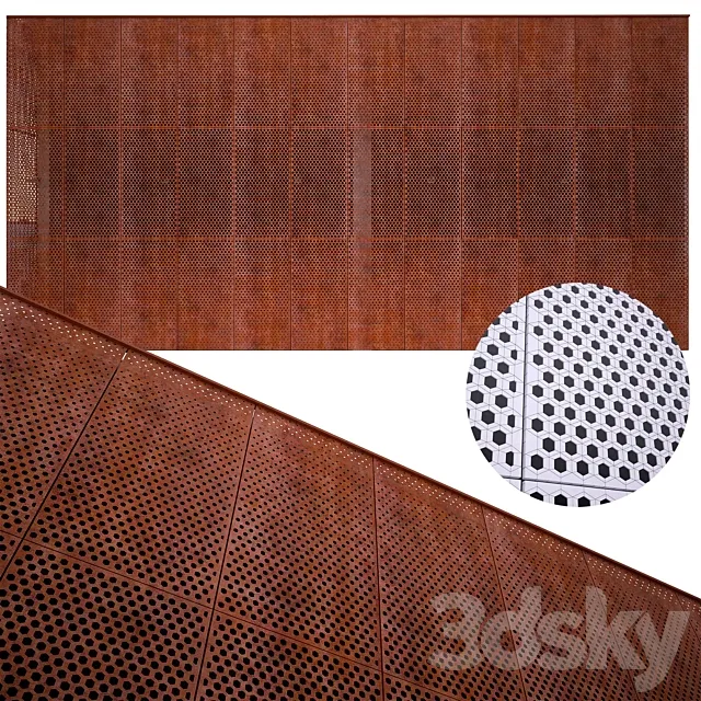 perforated metal panel N21 3DSMax File