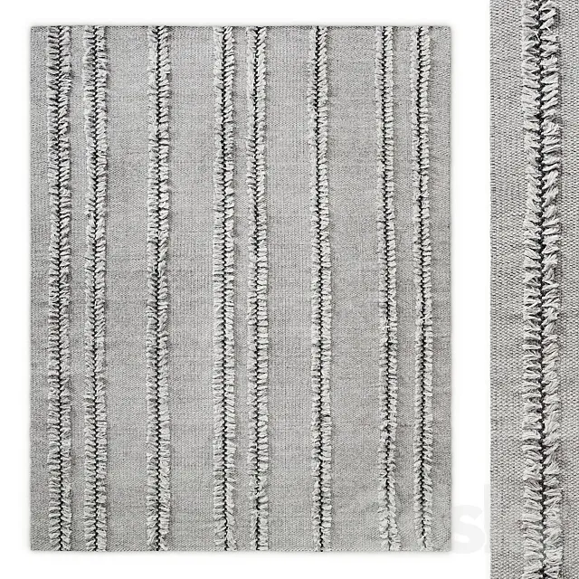 Performance Tassel-Stripe Handwoven Flatweave Rug RH 3ds Max