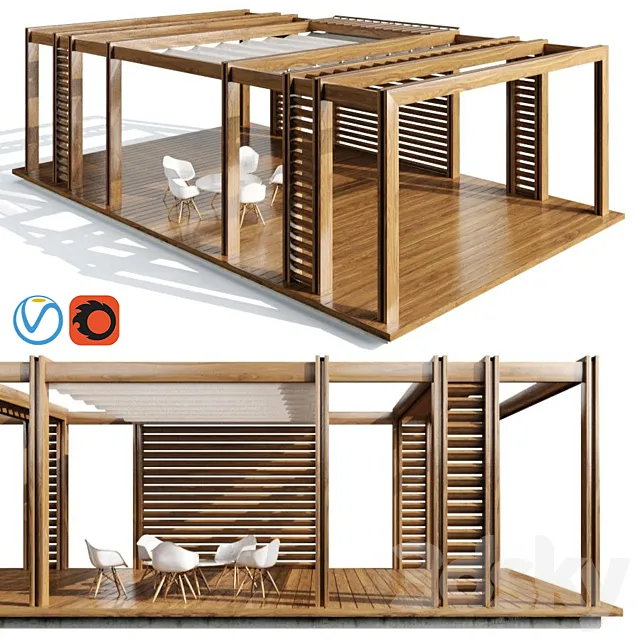 pergola _ outdoor living space 01_corradi 3DS Max Model