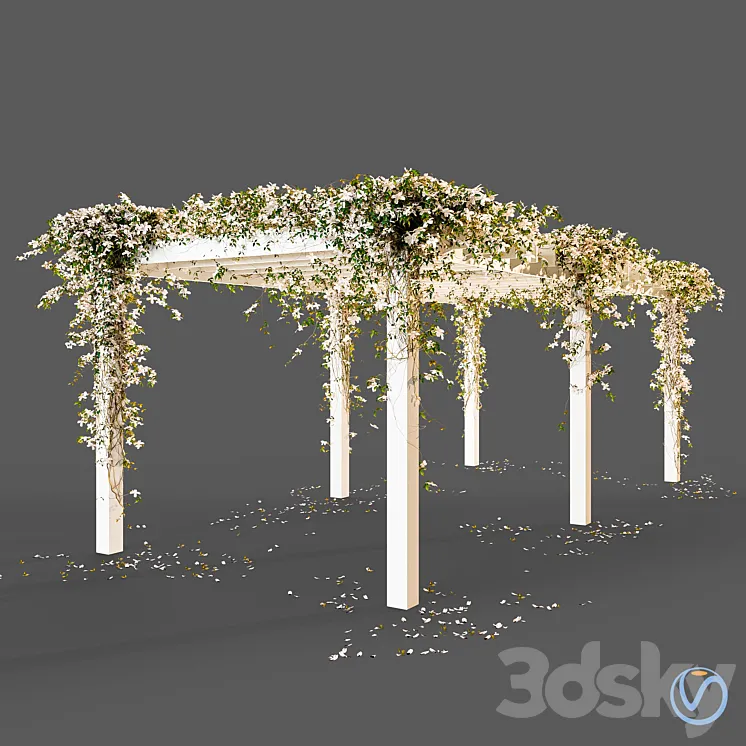Pergola with flowers 3DS Max