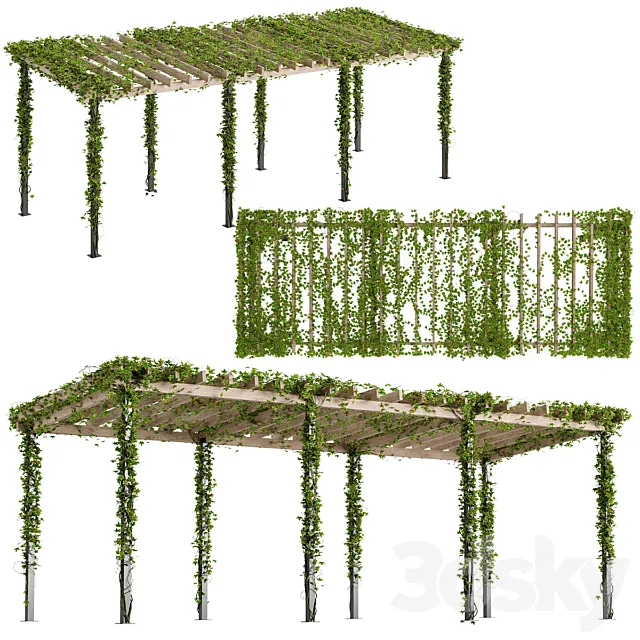 Pergola with Ivy v10 3DS Max Model