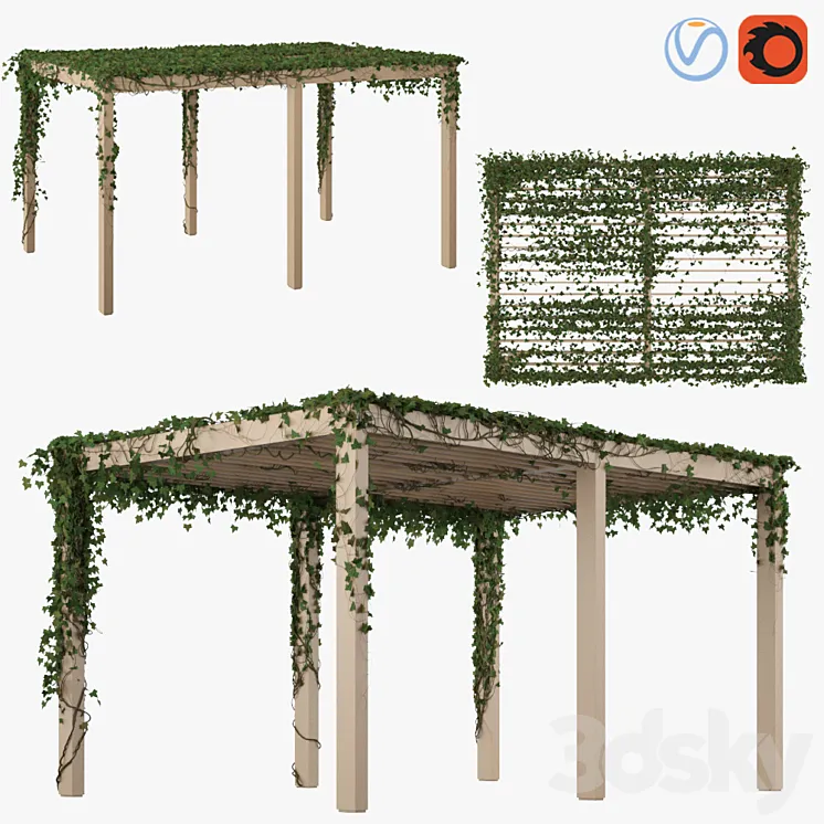 Pergola with Ivy v2 3DS Max