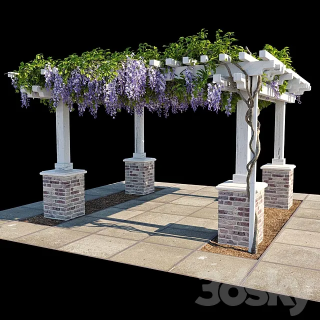 Pergola with Wisteria (Pergola with Wisteria) 3DS Max Model