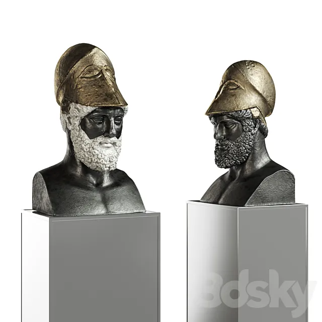 Pericles bust classic black and white 3DSMax File