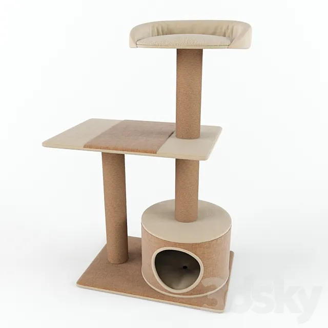 PetPals Group 3 Level Playhouse Condo Cat Tree 3DS Max Model