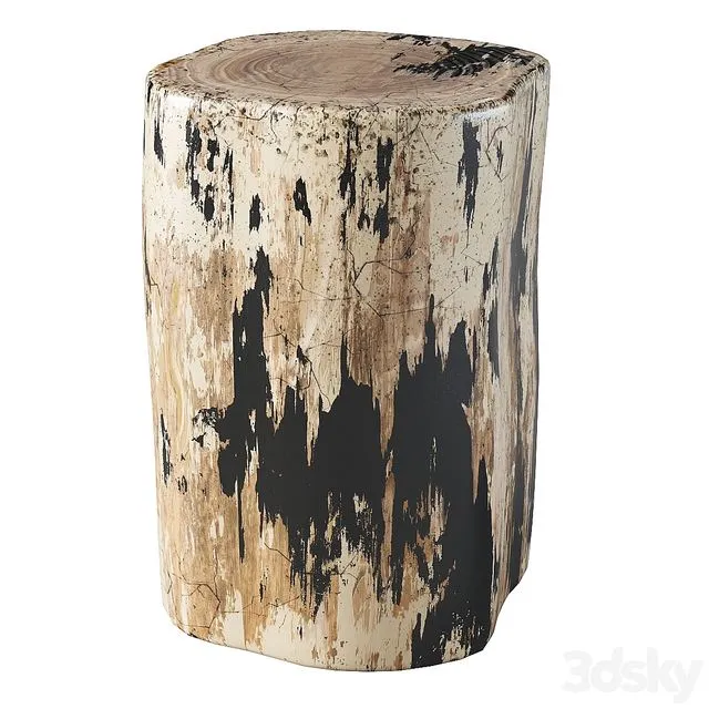 Petrified Log Stool 2nd 3dsMax Model
