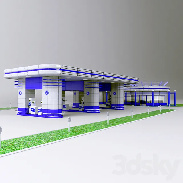 PETROL STATION 3ds Max