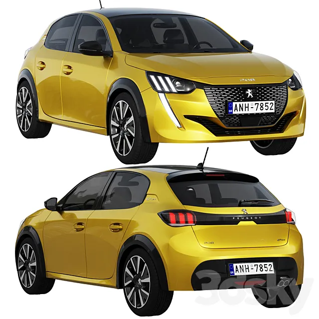 Peugeot 208 2021 3DS Max Model