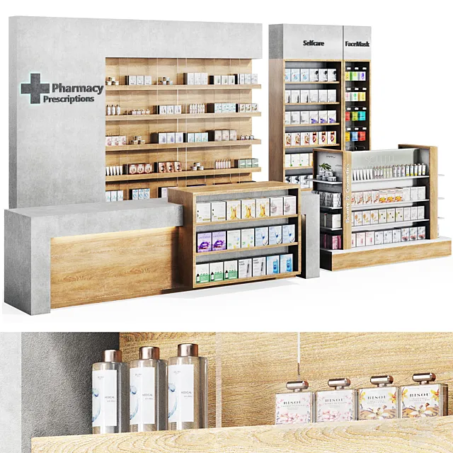 Pharmacy – Drugstore Showcase 02 3dsMax Model