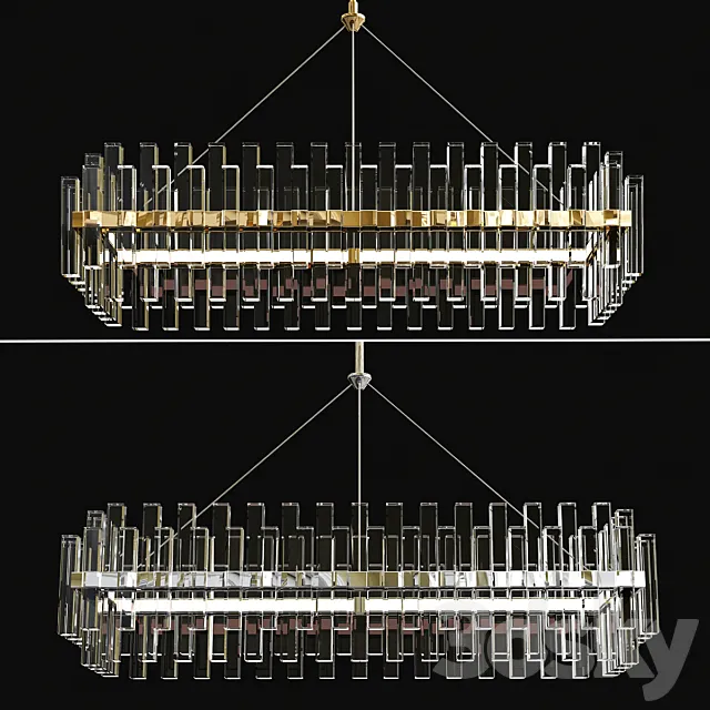 Phoebe Linear LED Crystal Chandelier 3ds Max