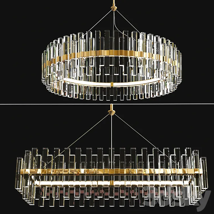 Phoebe Round LED Crystal Chandelier Collection 3DS Max