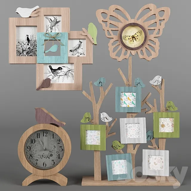 Photo frames and watch birds h. 2 3DSMax File
