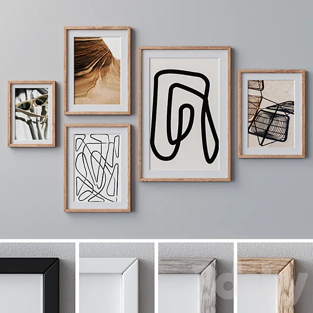 Photo Frames Set 1186 3ds Max