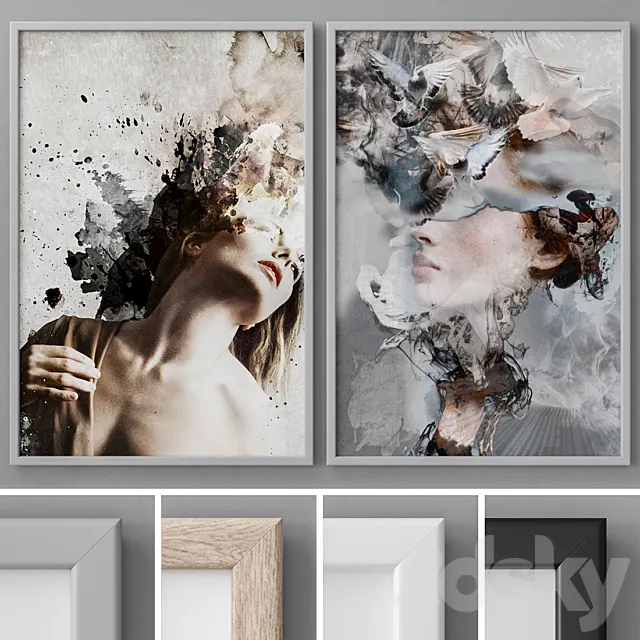 Photo Frames Set 582 3ds Max