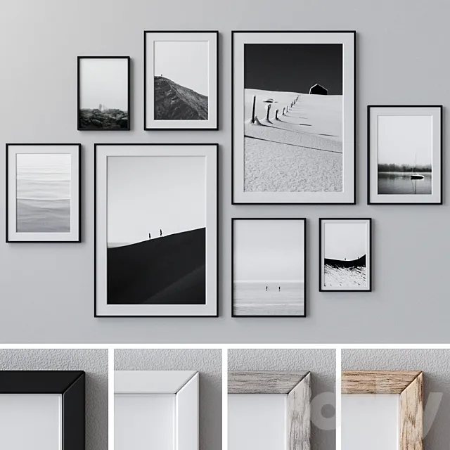 Photo Frames Set 992 3ds Max