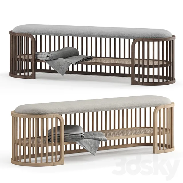 Pianca Palu Rattan Bench 3ds Max