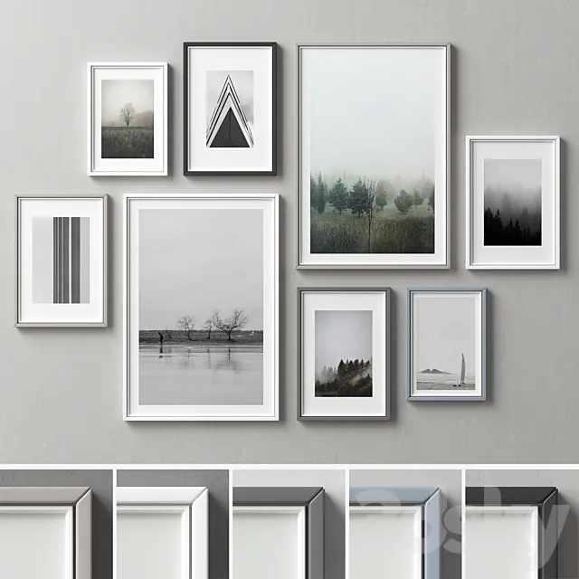 Picture Frames Set-121 3DS Max Model