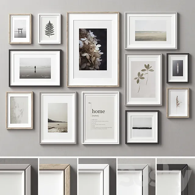 Picture Frames Set -195 3ds Max