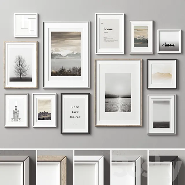 Picture Frames Set -205 3ds Max