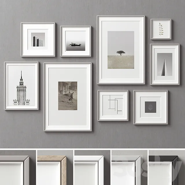 Picture Frames Set -264 3DS Max Model