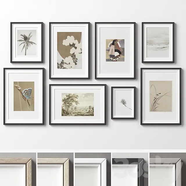 Picture Frames Set -450 3ds Max