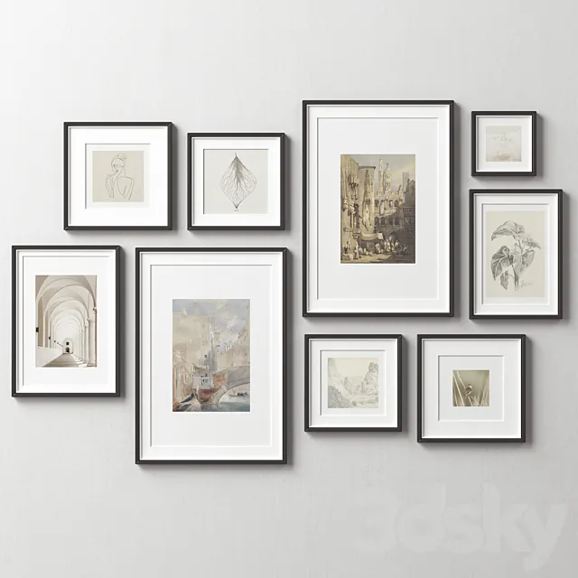 Picture Frames Set -487 3ds Max