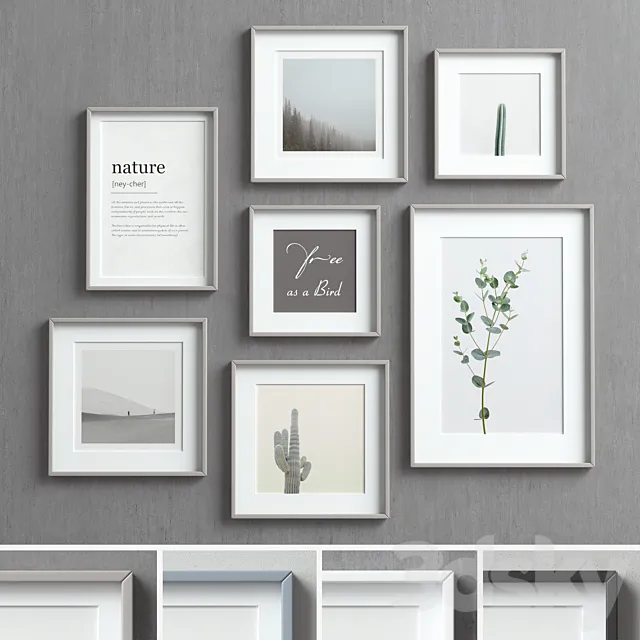 Picture Frames Set-88 3ds Max