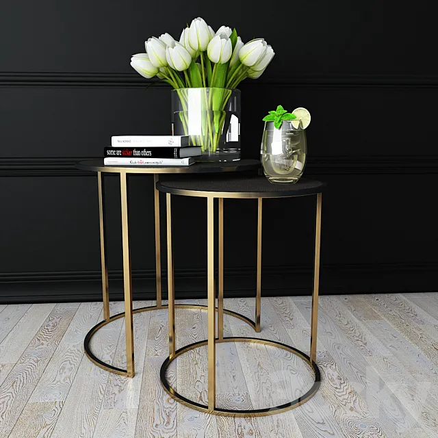 Pierce Shagreen Nesting Table 3ds Max