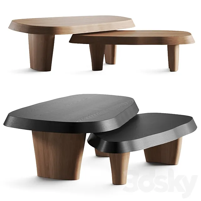 Pierre Augustin Rose Duo Multilaque Coffee Tables 3ds Max