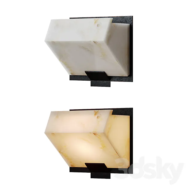 Pierre Chareau Simple “Sloping block” wall lamp 3DS Max Model