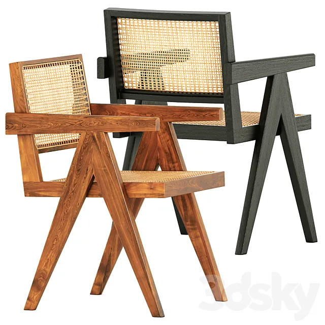 Pierre Jeanneret King chair by Tributeditions 3ds Max