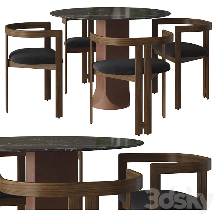 pigreco chair and togrul table by tacchini 3DS Max Model