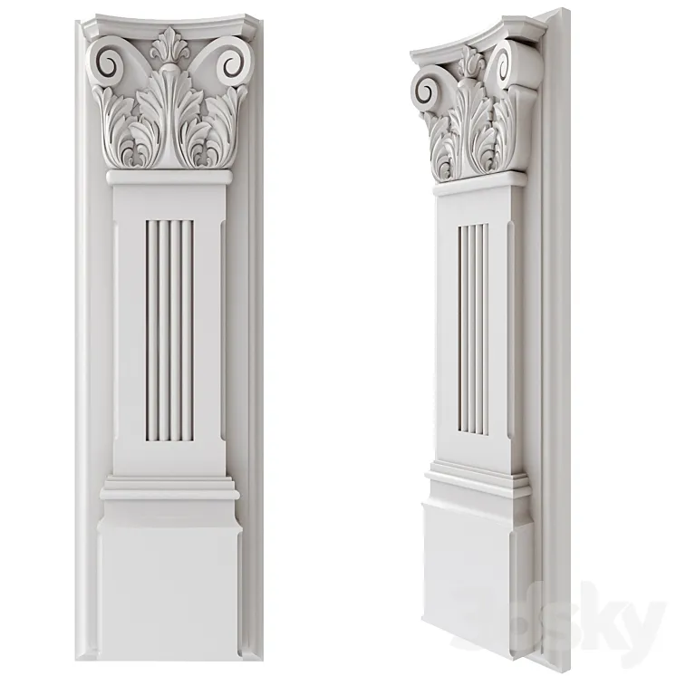Pilaster carved 3DS Max
