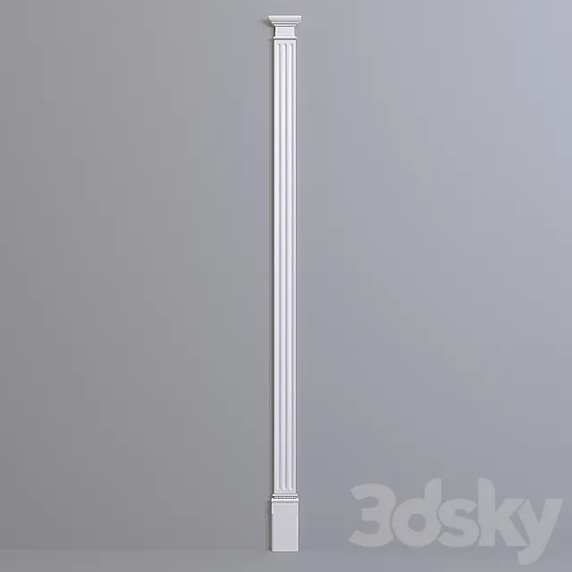 Pilaster Europlast. Capital: 1.21.008 Barrel: 1.22.050 Base: 1.23.600 3DS Max Model