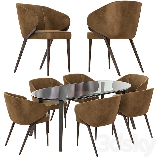 Piliform Dining Set 2 3ds Max