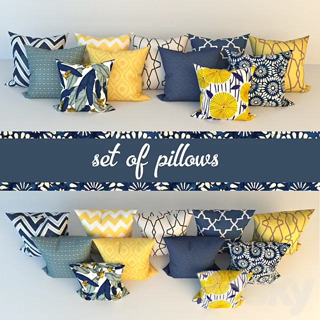 pillow set 3ds Max