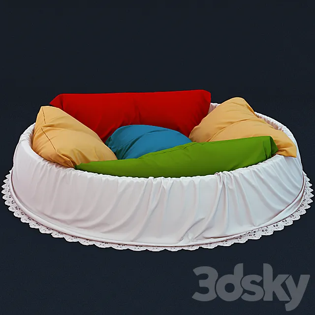 pillows bed 3DS Max Model