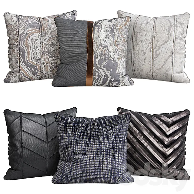 Pillows for sofa 6 pieces No. 107 3ds Max