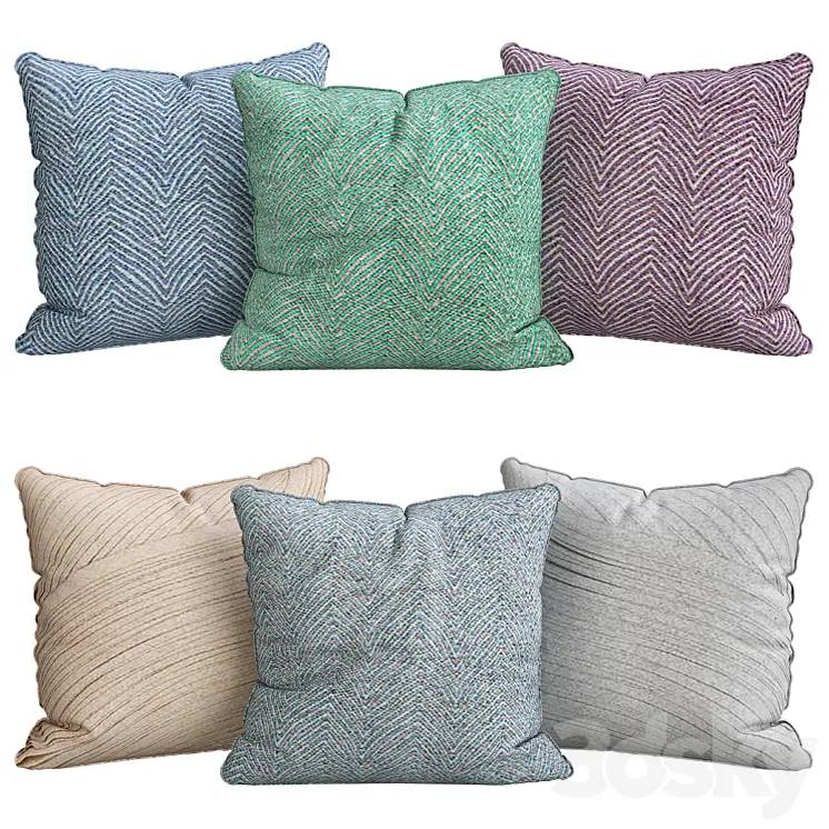 Pillows for sofa 6 pieces No. 114 3DS Max