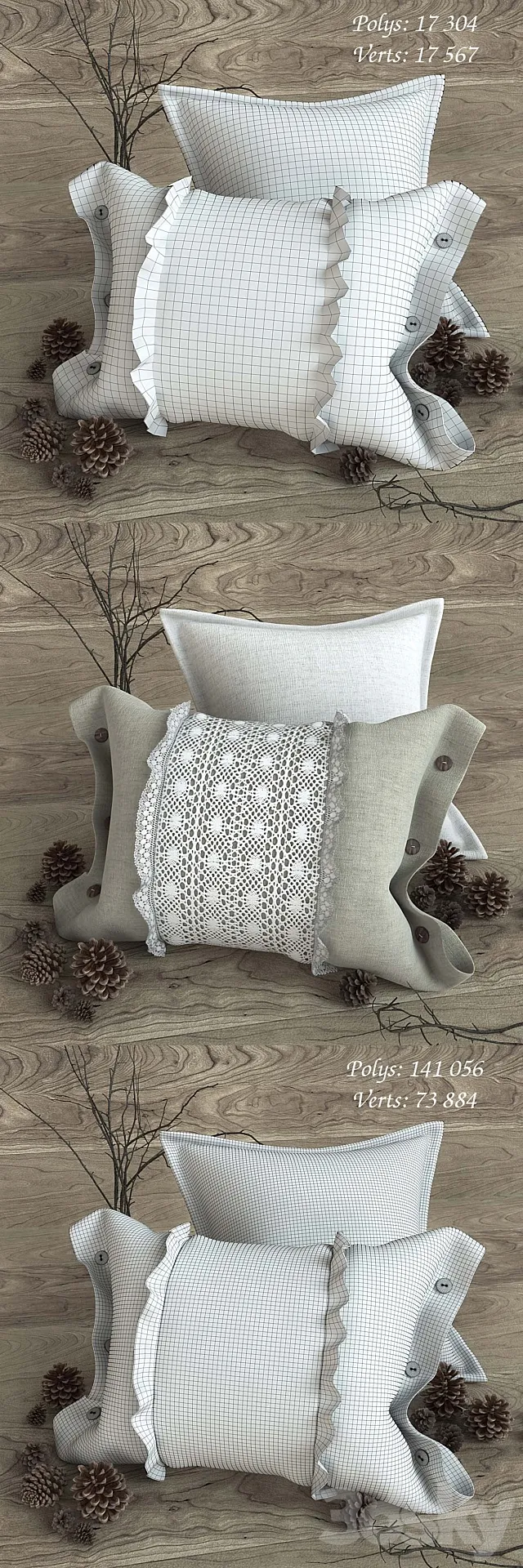 Pillows in country style 3DSMax File
