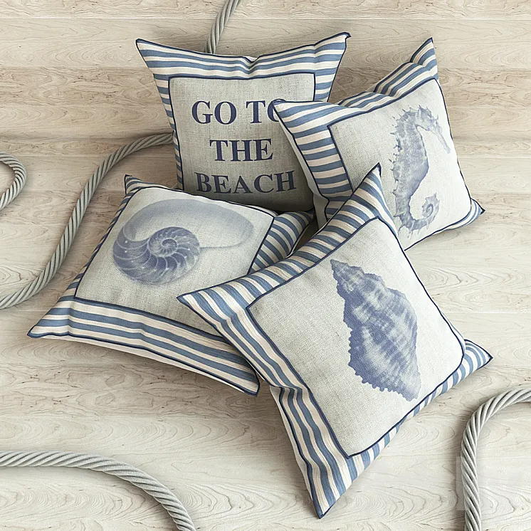 Pillows in marine style 3DS Max