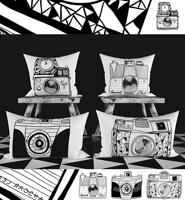 Pillows Naked Lunge (Cameras) 3DSMax File