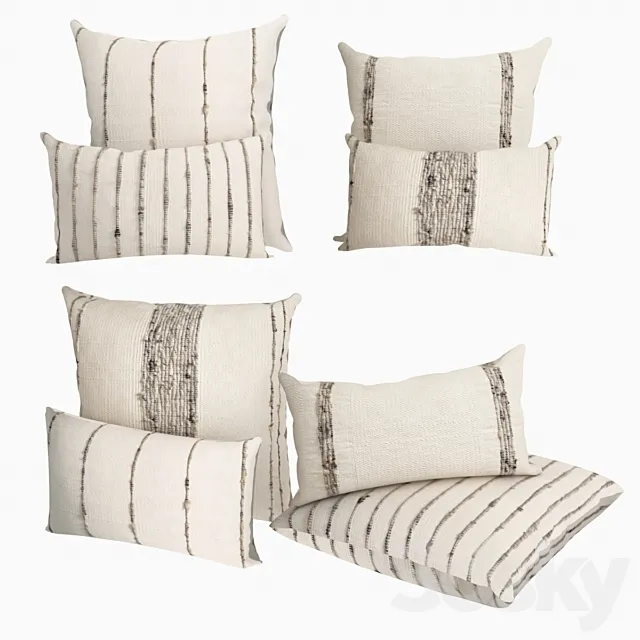 Pillows Restoration Hardware Collection Handwoven Marled Stripe 3ds Max