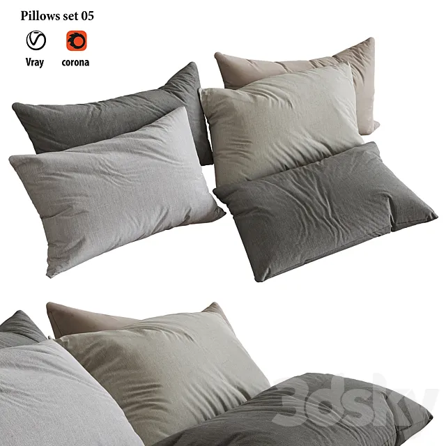 Pillows set 05 3ds Max